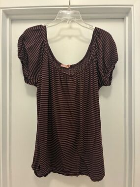 Juicy Couture Striped Scoop Neck Tee